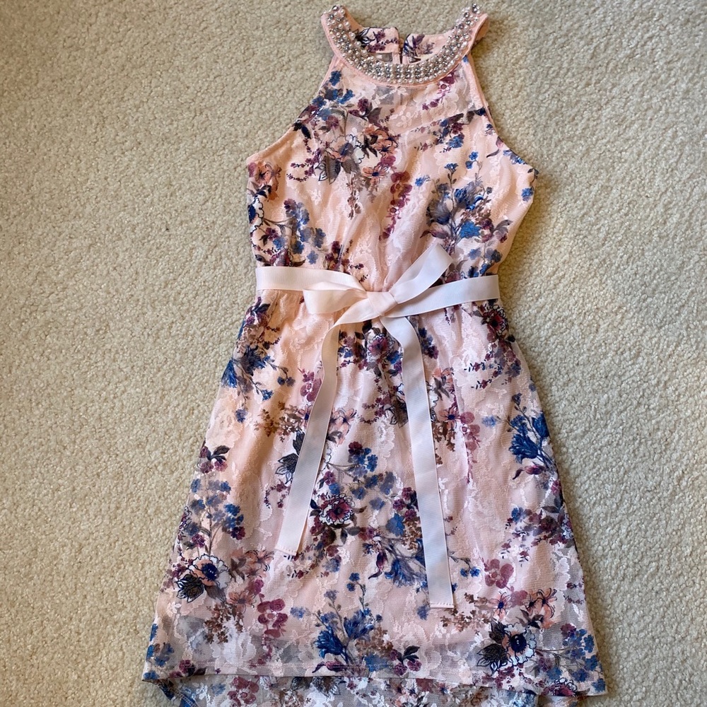 Monteau girl floral blush dress